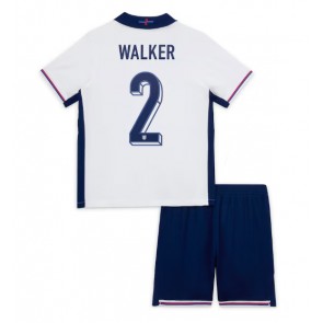 England Kyle Walker #2 Hjemmebanesæt Børn EM 2024 Kort ærmer (+ korte bukser)